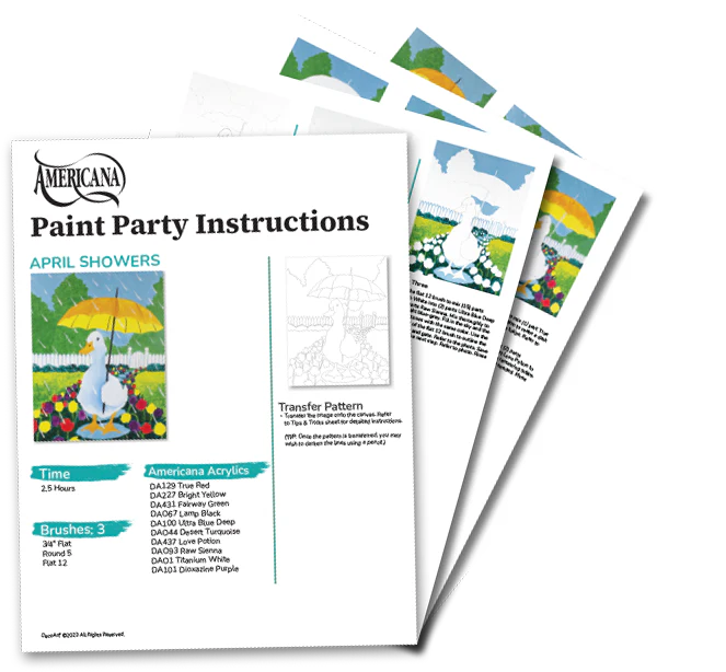 April Showers Paint Party Kit - 16x20 - Image 7