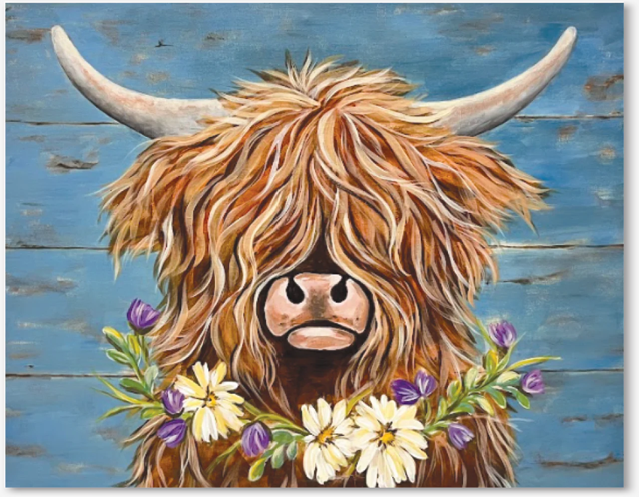 Spring Highland Cow Paint Party Kit - 16x20 - Image 6