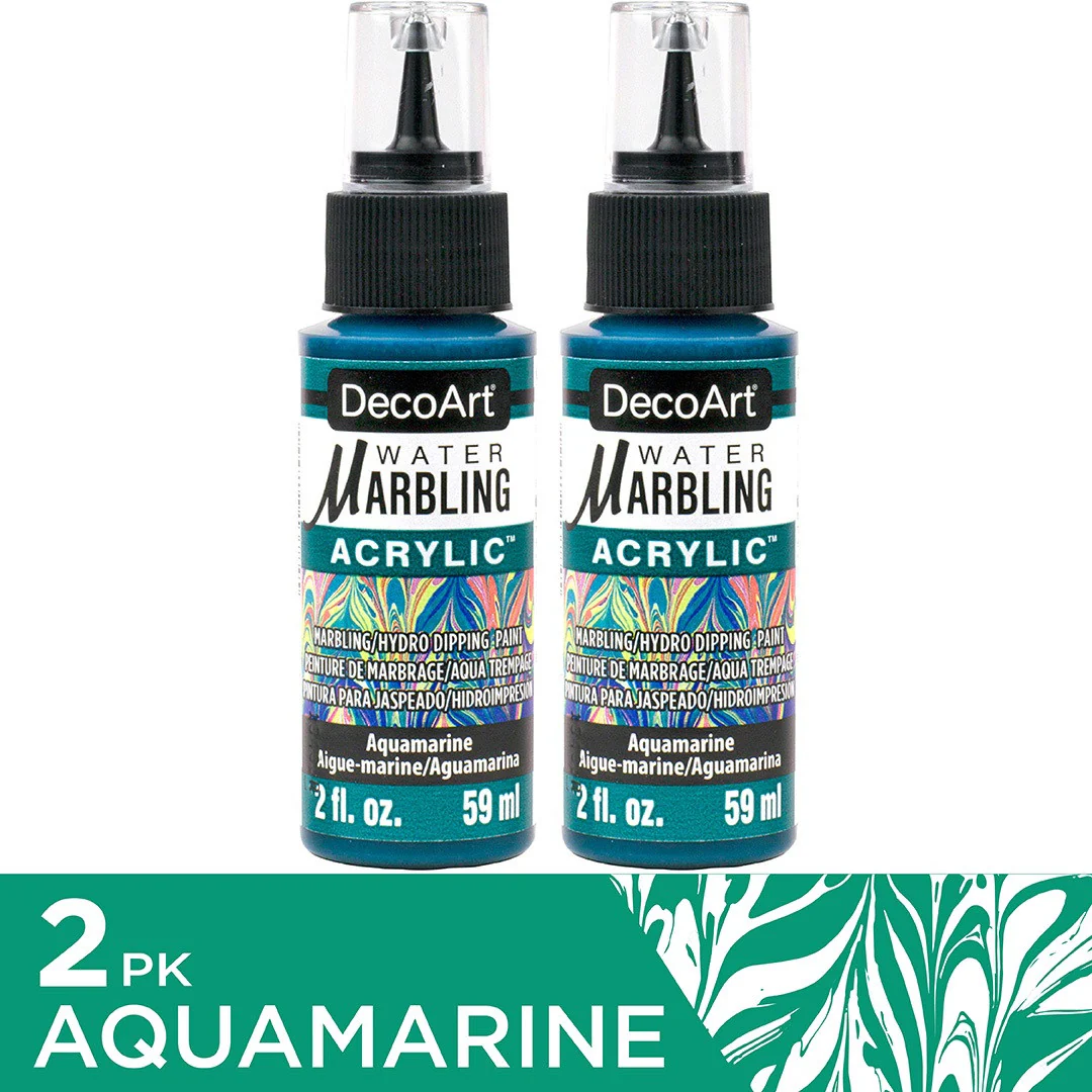 Water Marbling Paint Aquamarine 2pk - Image 2