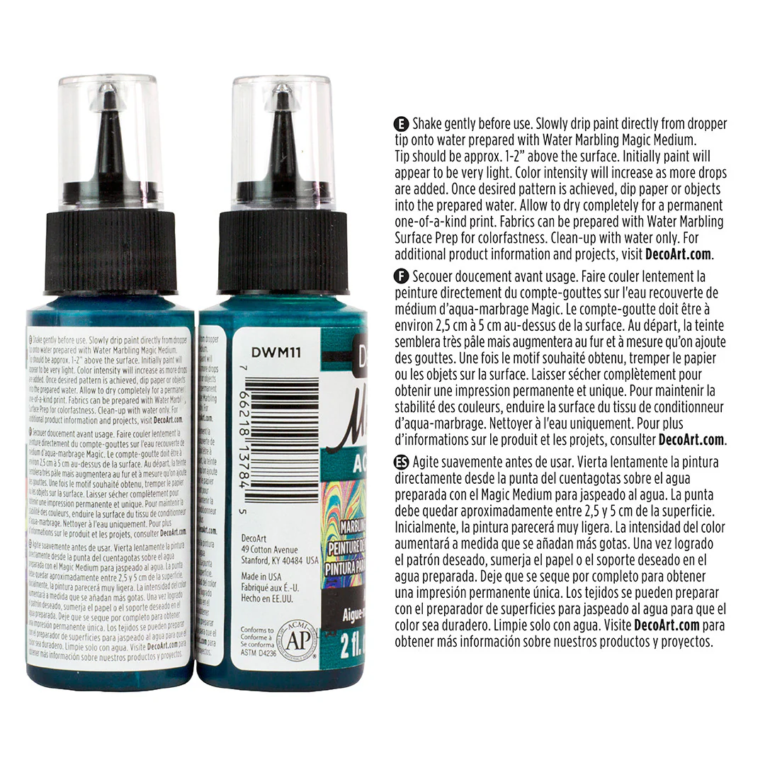 Water Marbling Paint Aquamarine 2pk - Image 3