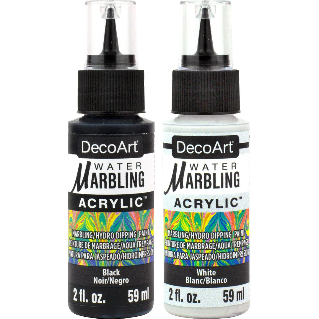 Water Marbling Paint Black and White 2pk