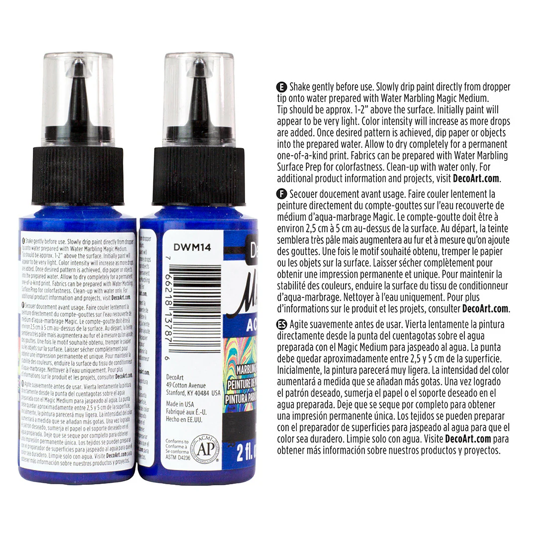 Water Marbling Paint Blue 2pk - Image 3