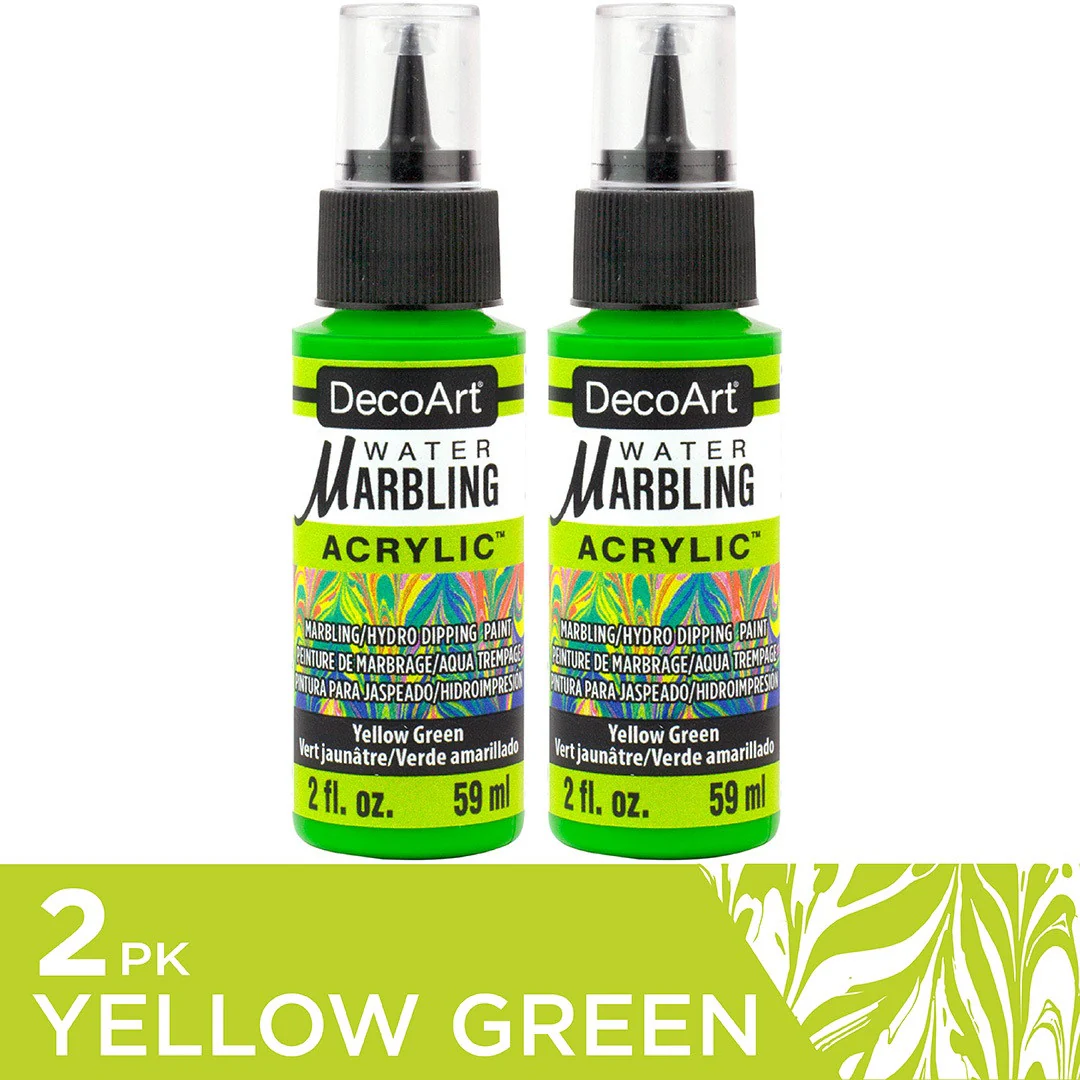 Water Marbling Paint Chartreuse 2pk - Image 2
