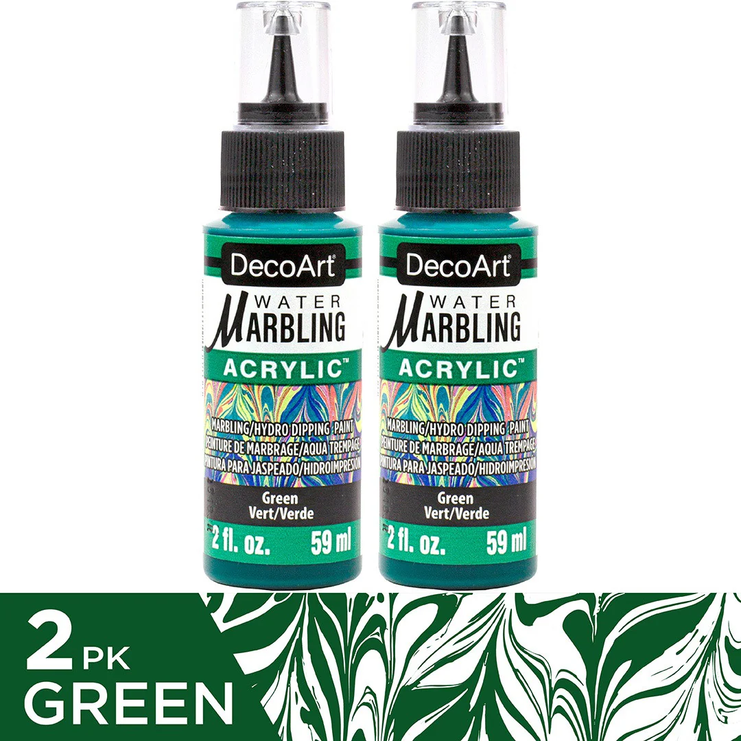 Water Marbling Paint Green 2pk - Image 2