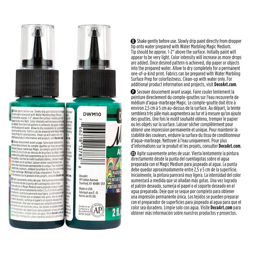 Water Marbling Paint Green 2pk - Image 3