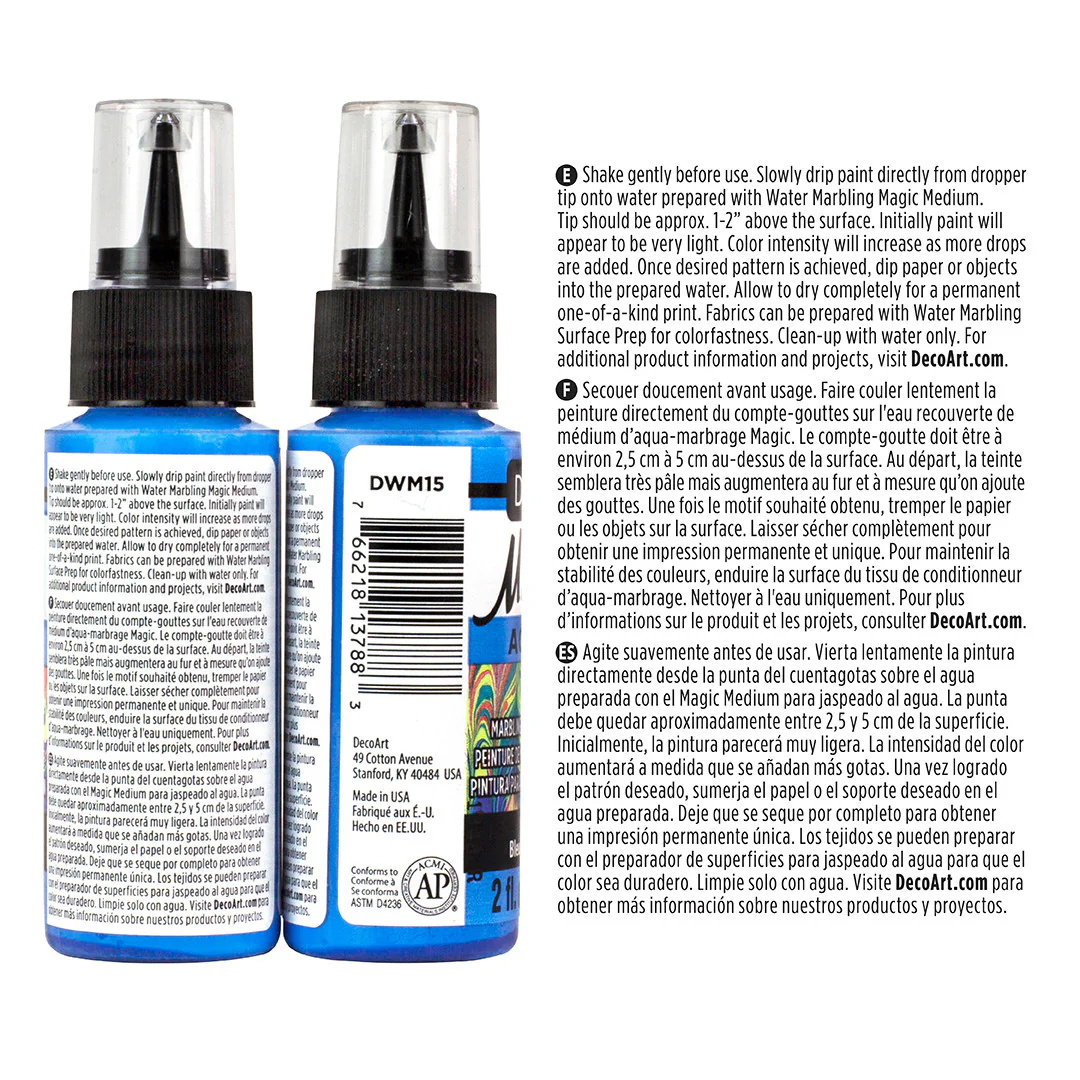 Water Marbling Paint Light Blue 2pk - Image 3