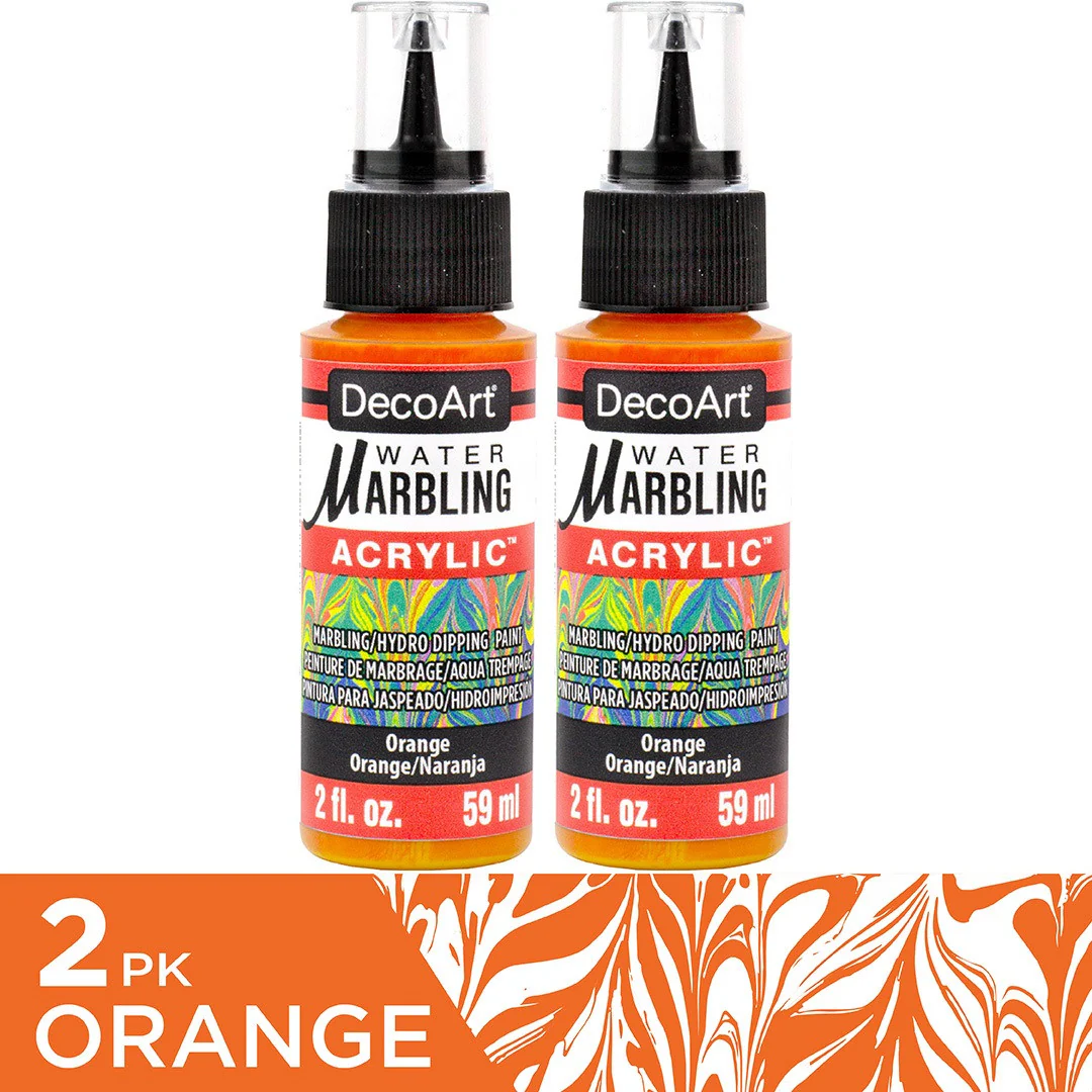 Water Marbling Paint Orange 2pk - Image 2