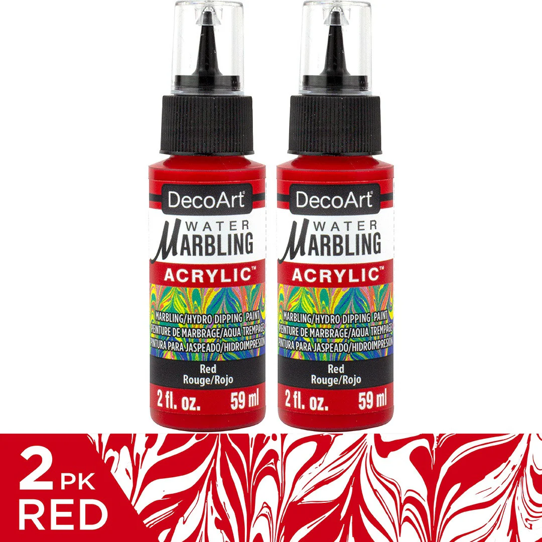 Water Marbling Paint Red 2pk - Image 2