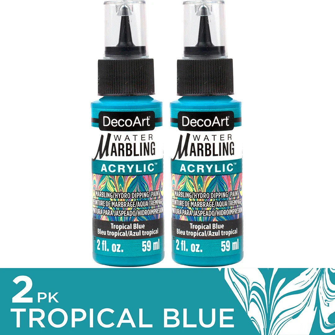 Water Marbling Paint Tropical Blue 2pk - Image 2