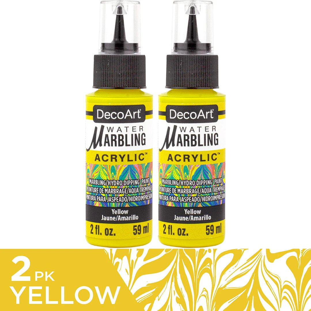 Water Marbling Paint Yellow 2pk - Image 2