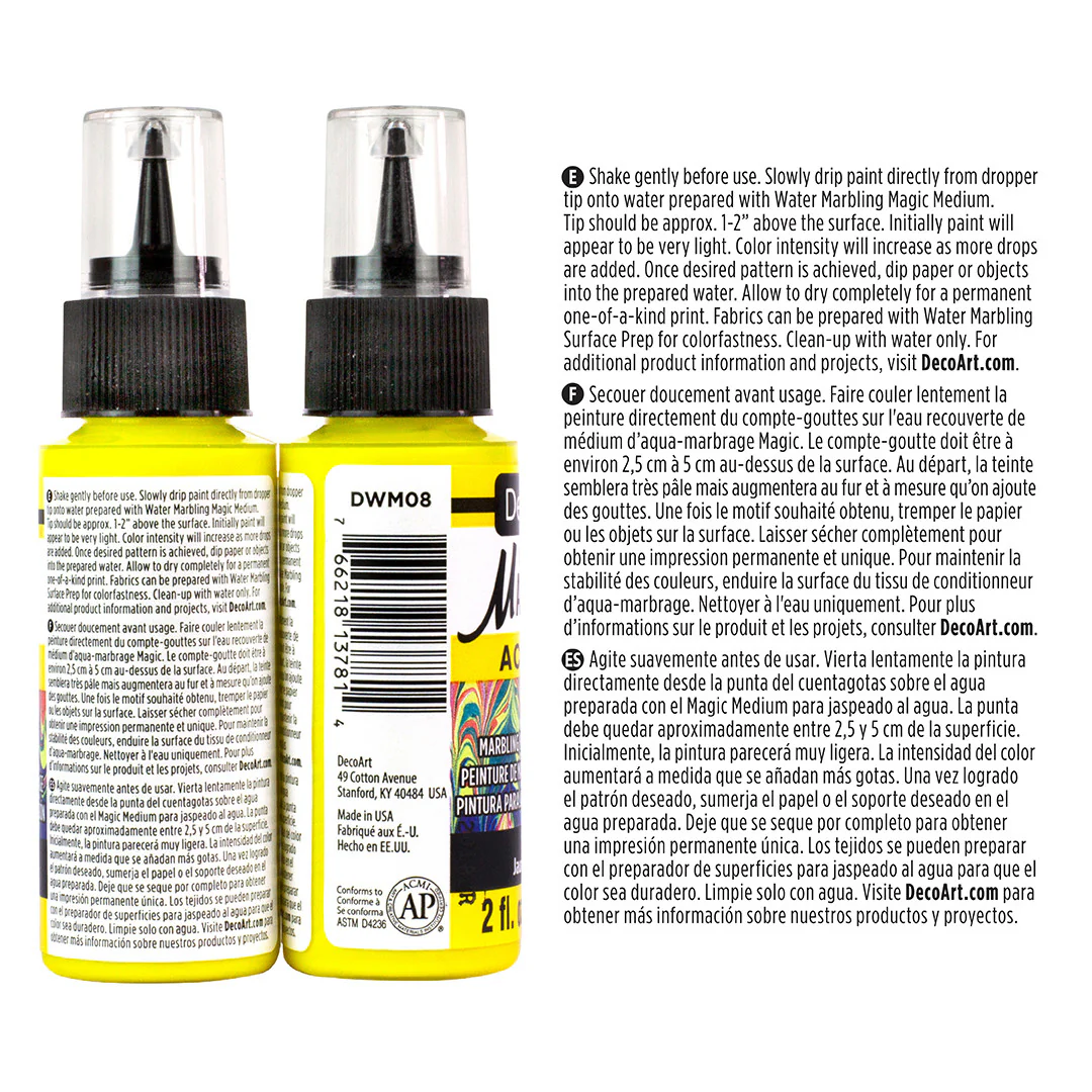 Water Marbling Paint Yellow 2pk - Image 4